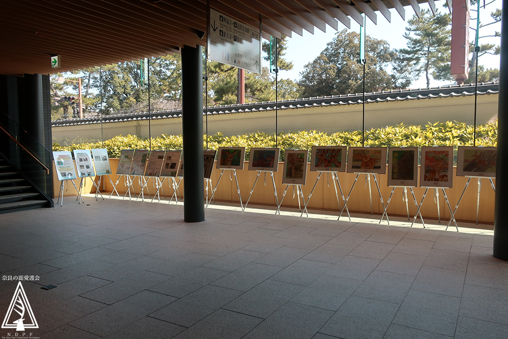 奈良公園バスターミナルで展示